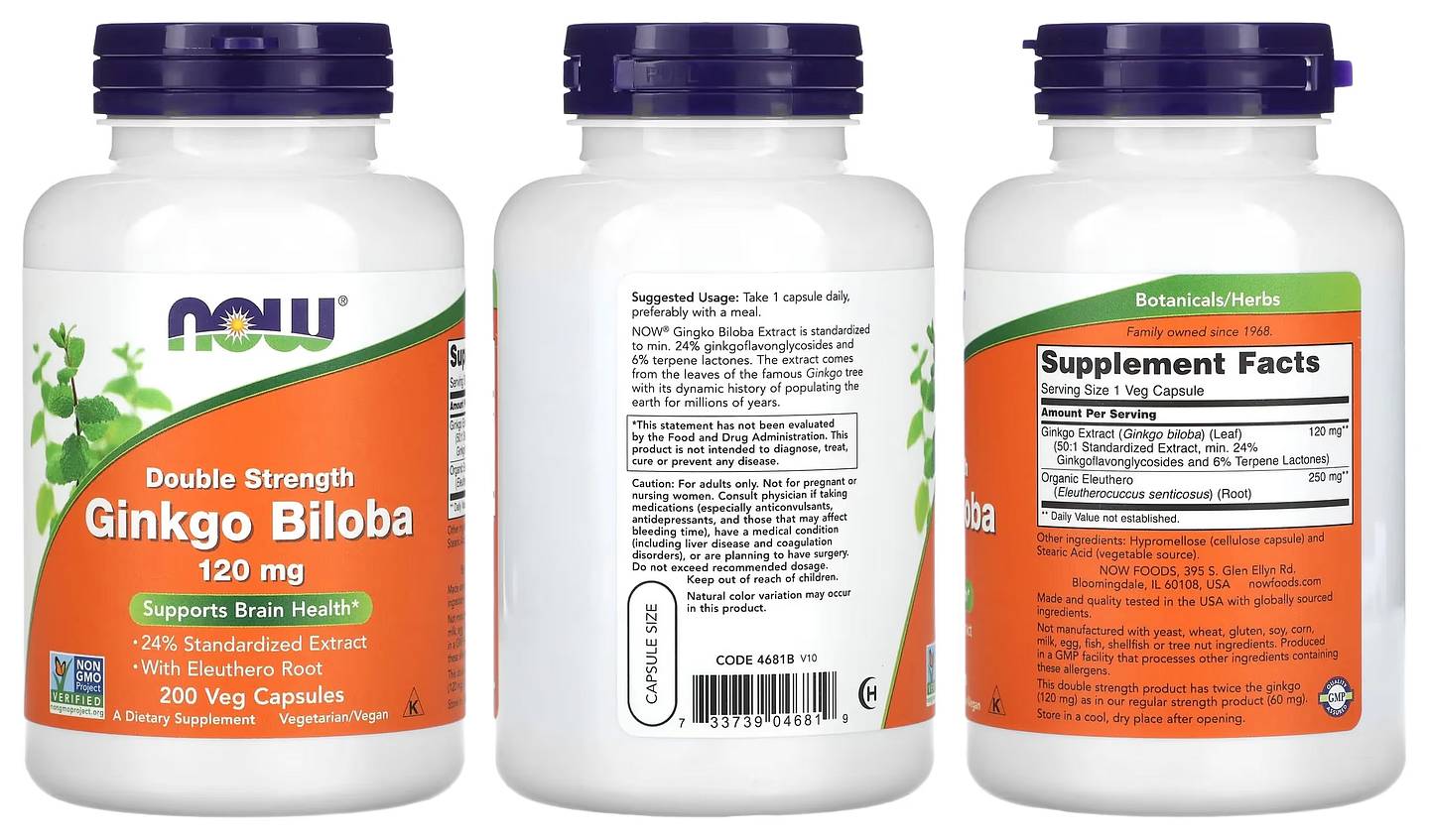 NOW Foods, Ginkgo Biloba packaging