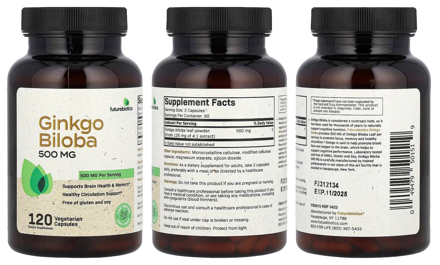 Futurebiotics, Ginkgo Biloba packaging