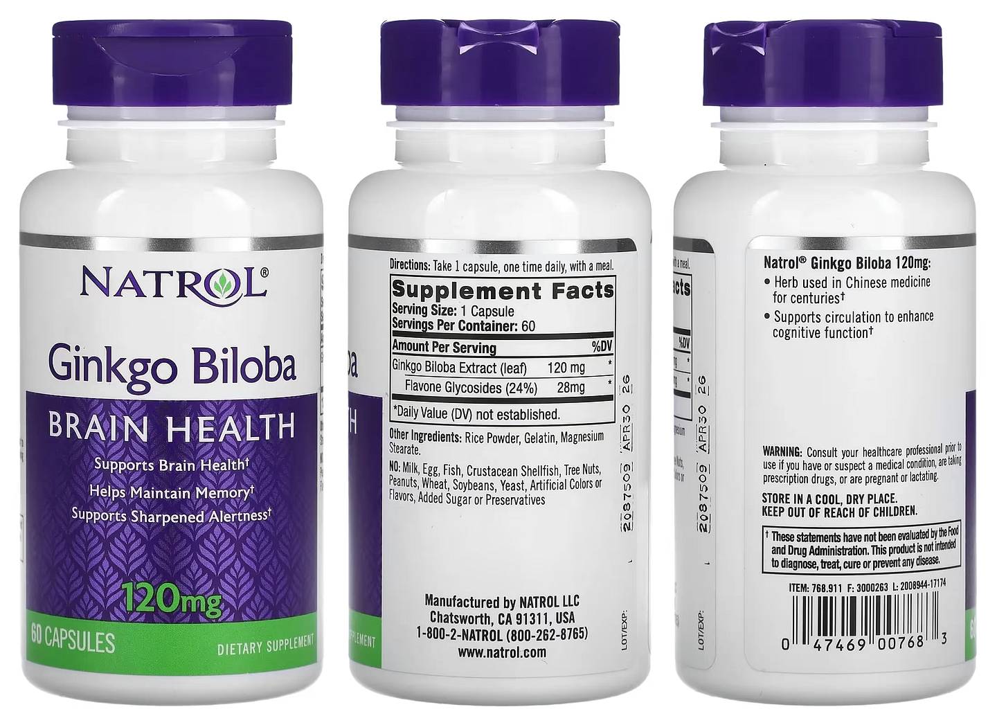 Natrol, Ginkgo Biloba packaging