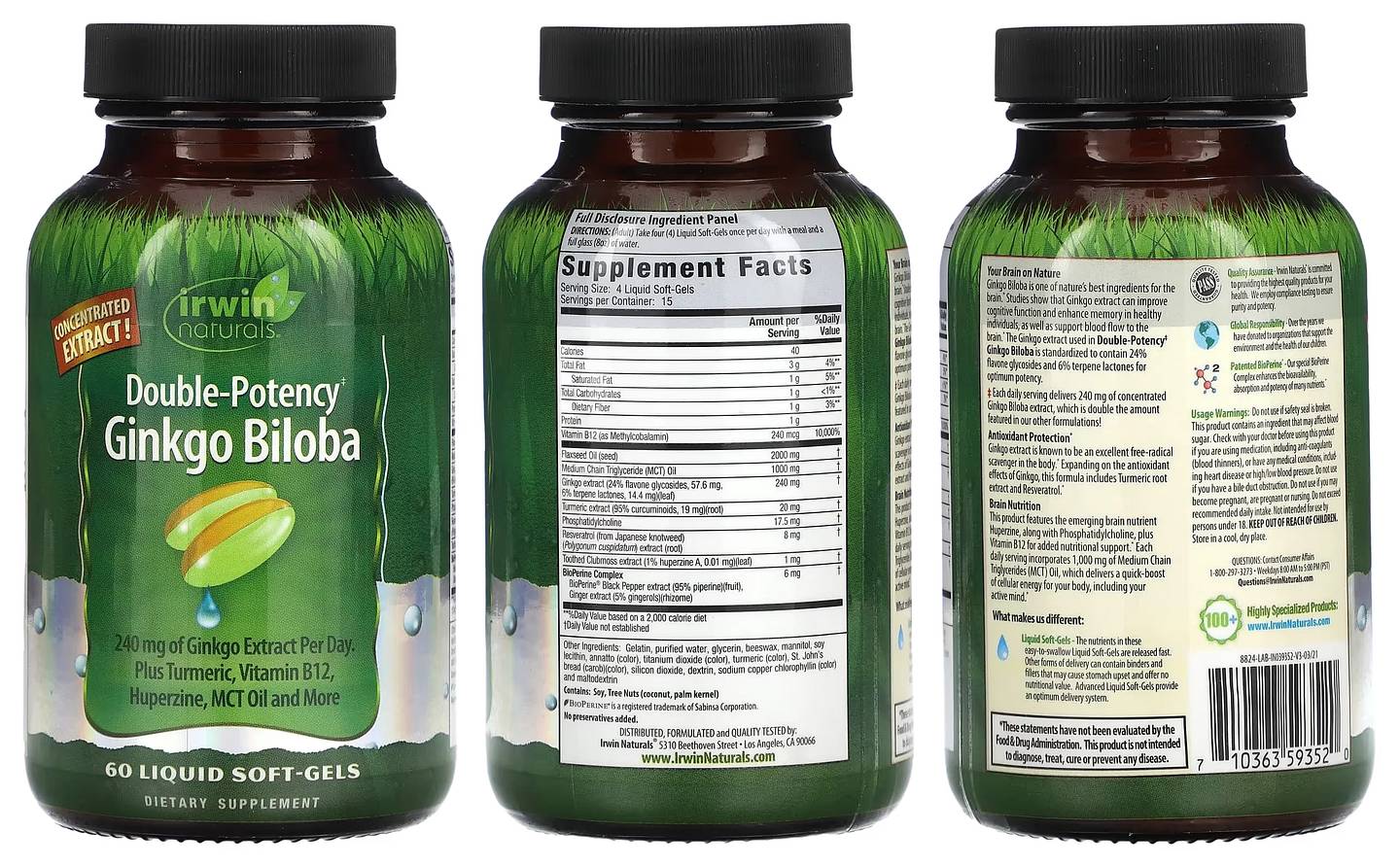 Irwin Naturals, Ginkgo Biloba packaging