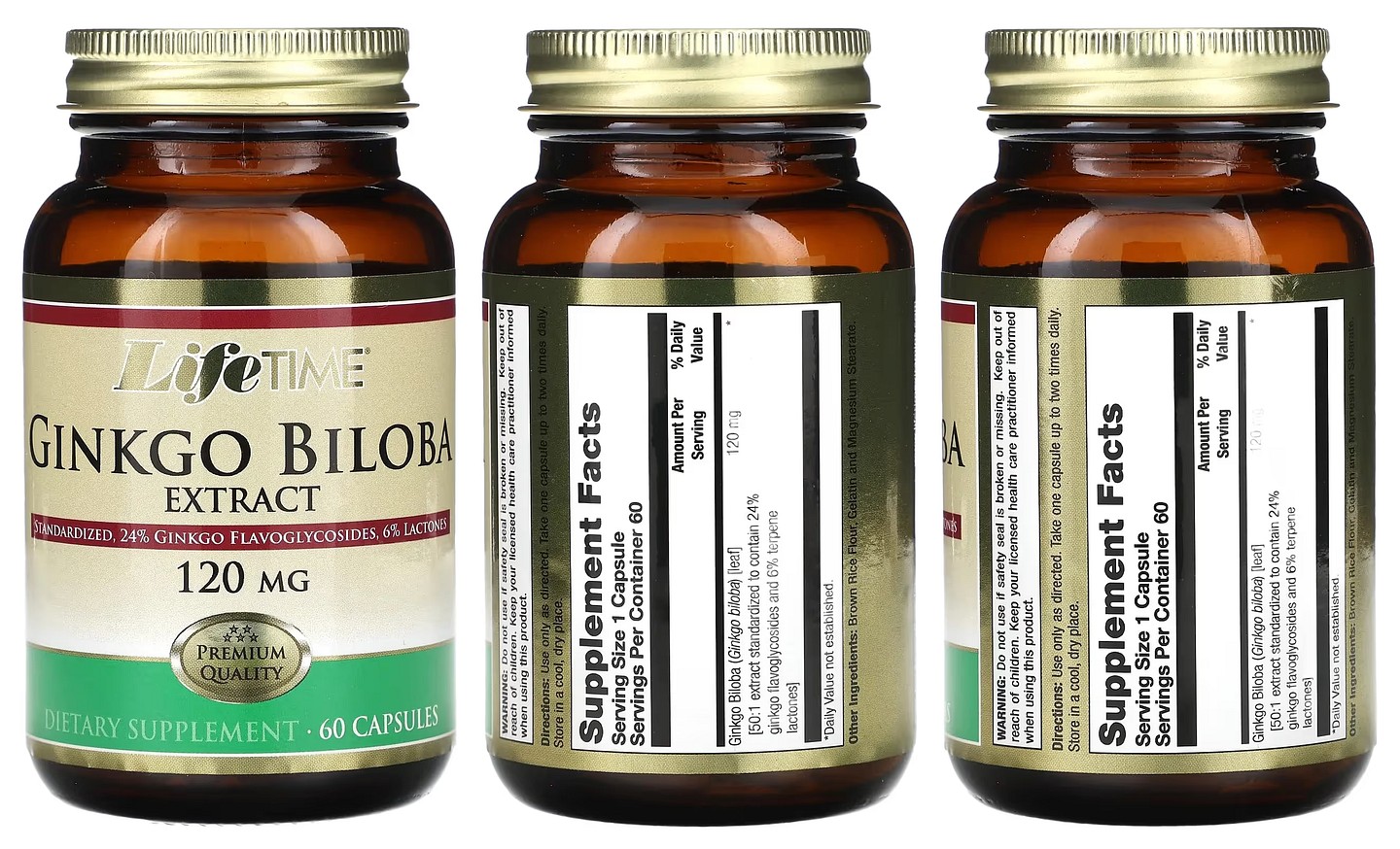 LifeTime Vitamins, Ginkgo Biloba Extract packaging