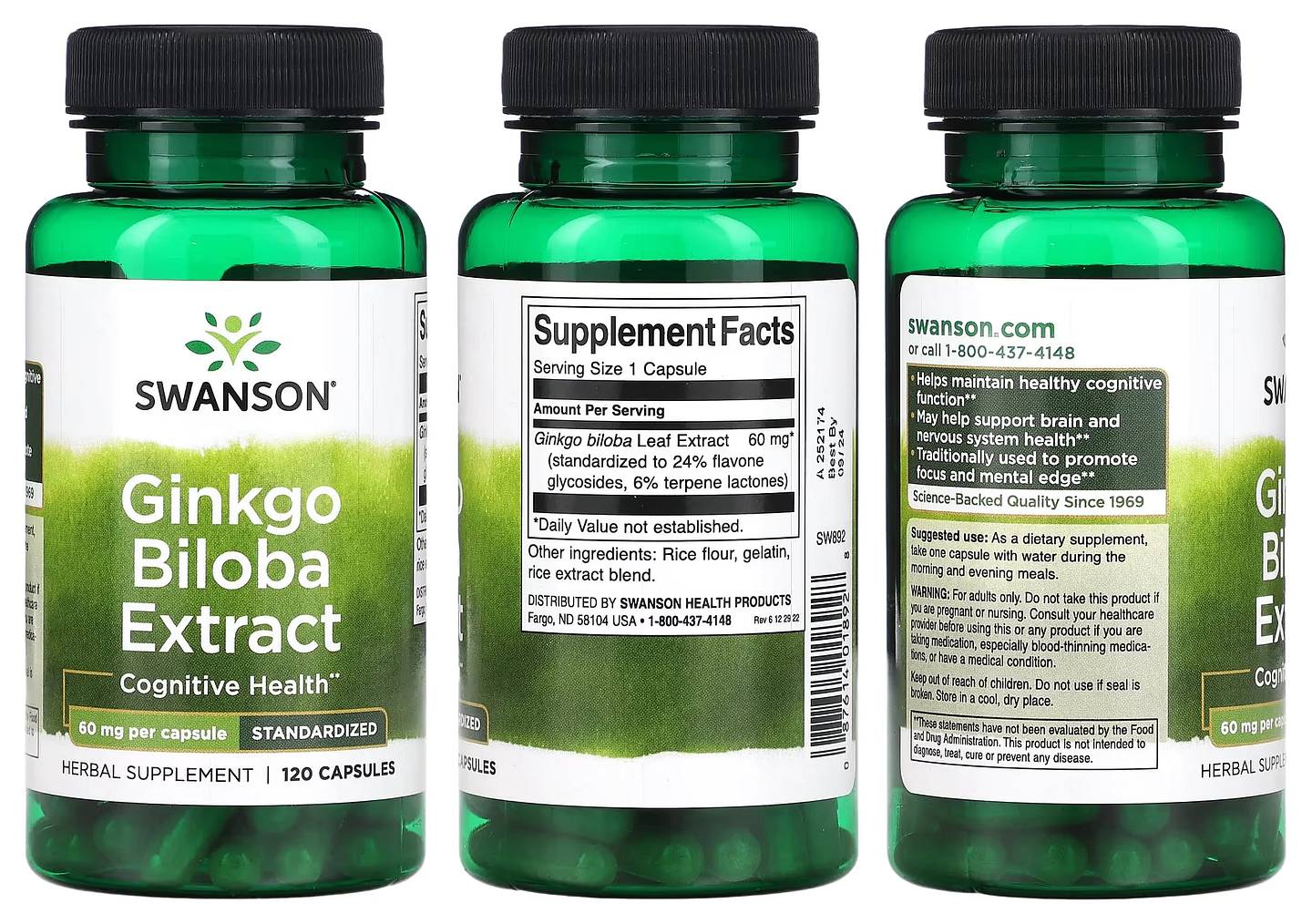 Swanson, Ginkgo Biloba Extract packaging