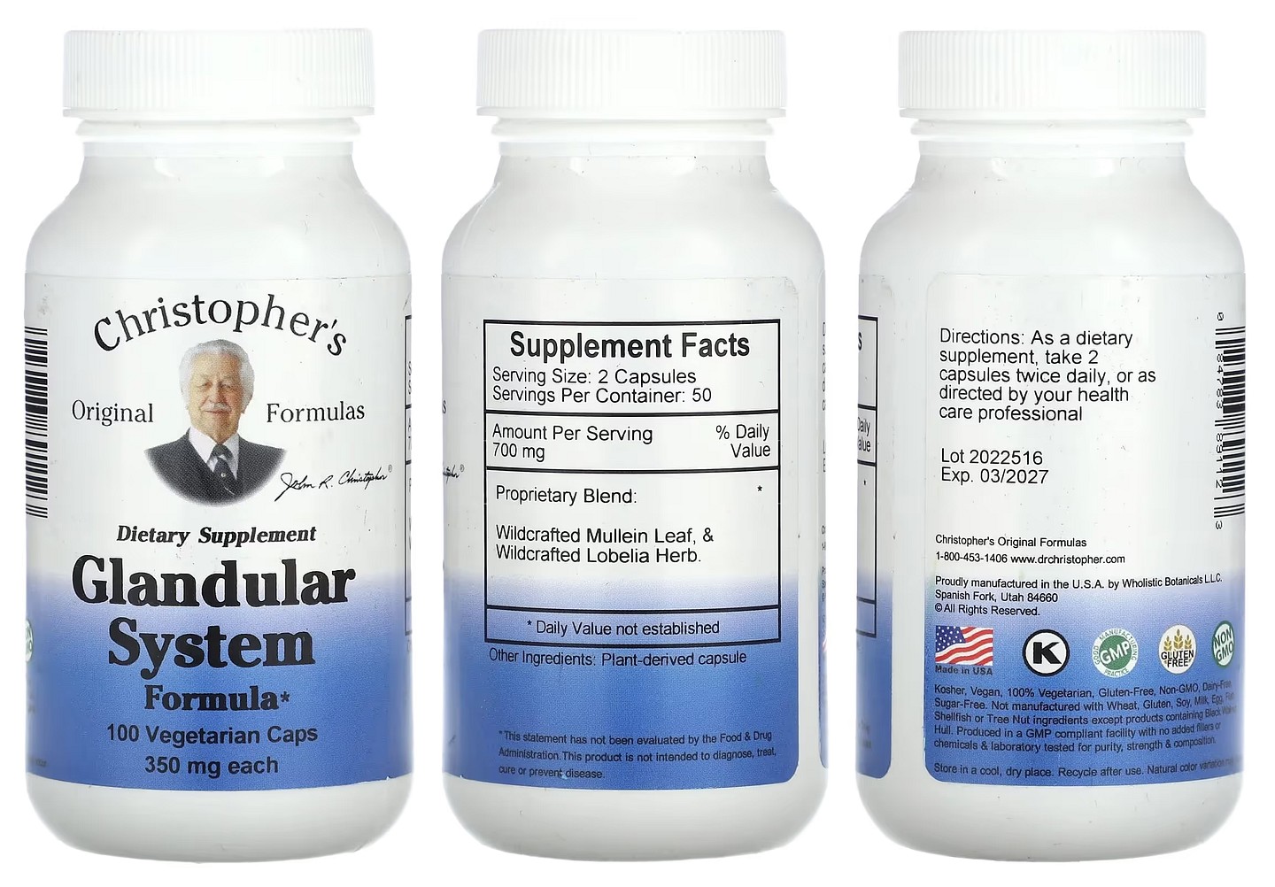 Dr. Christopher's, Glandular System Formula packaging