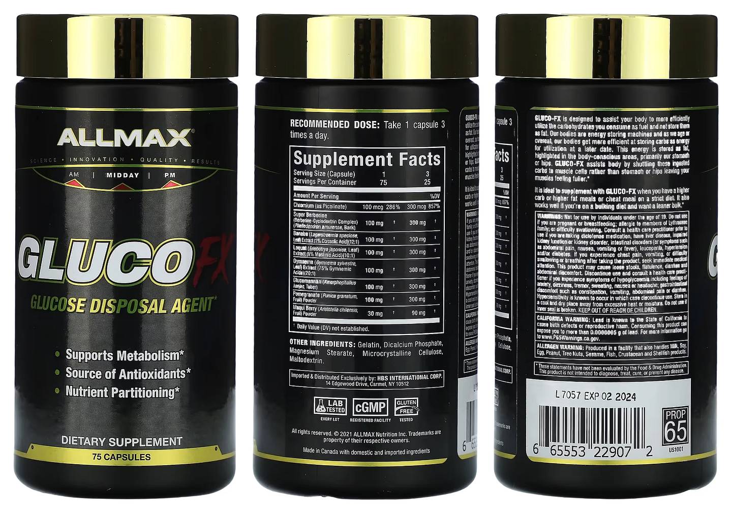 ALLMAX, Gluco FX packaging