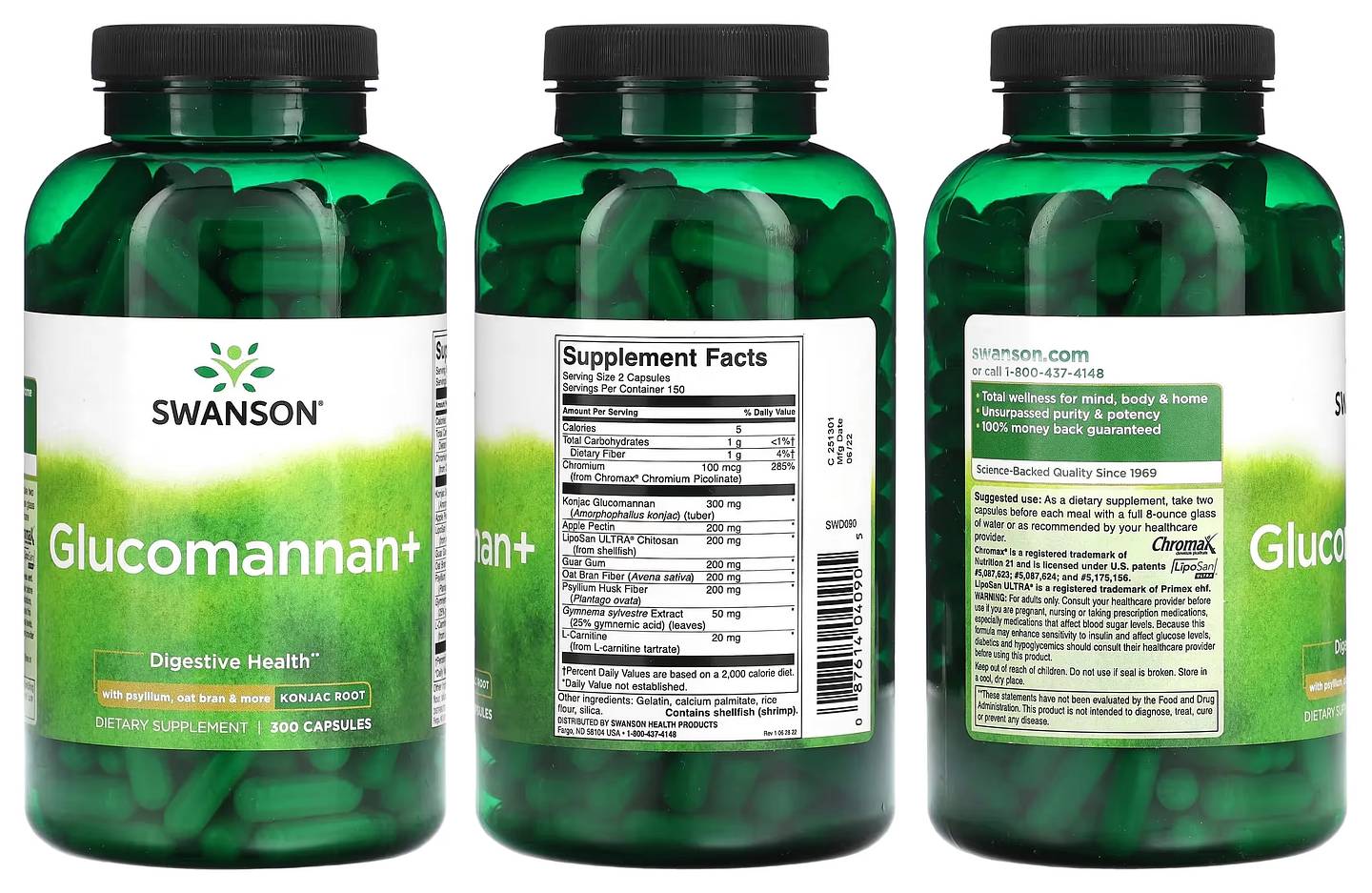 Swanson, Glucomannan+ packaging