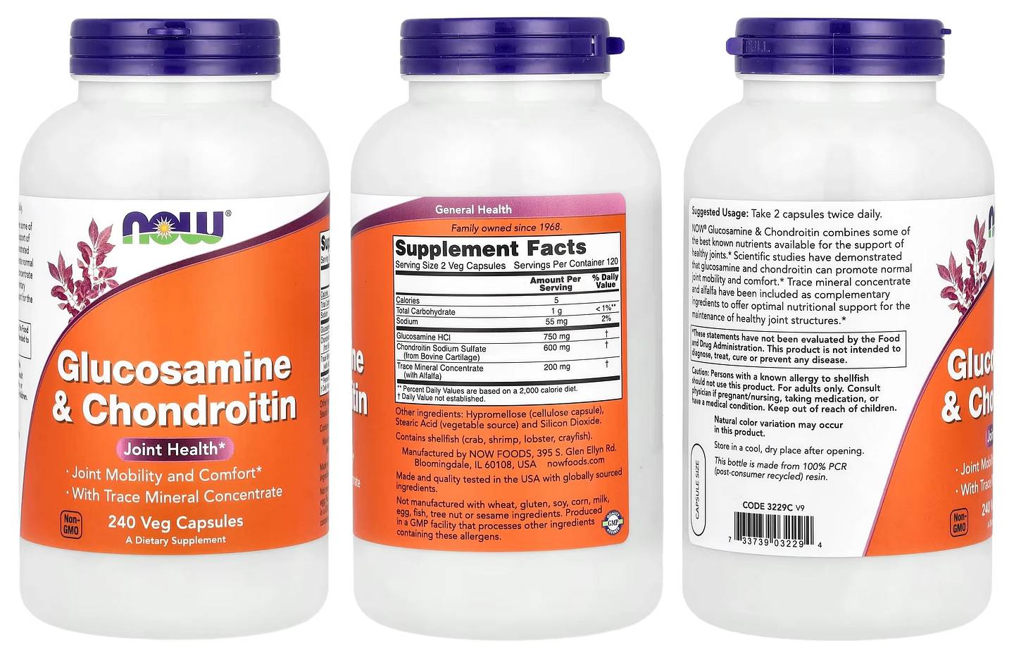 NOW Foods, Glucosamine & Chondroitin packaging