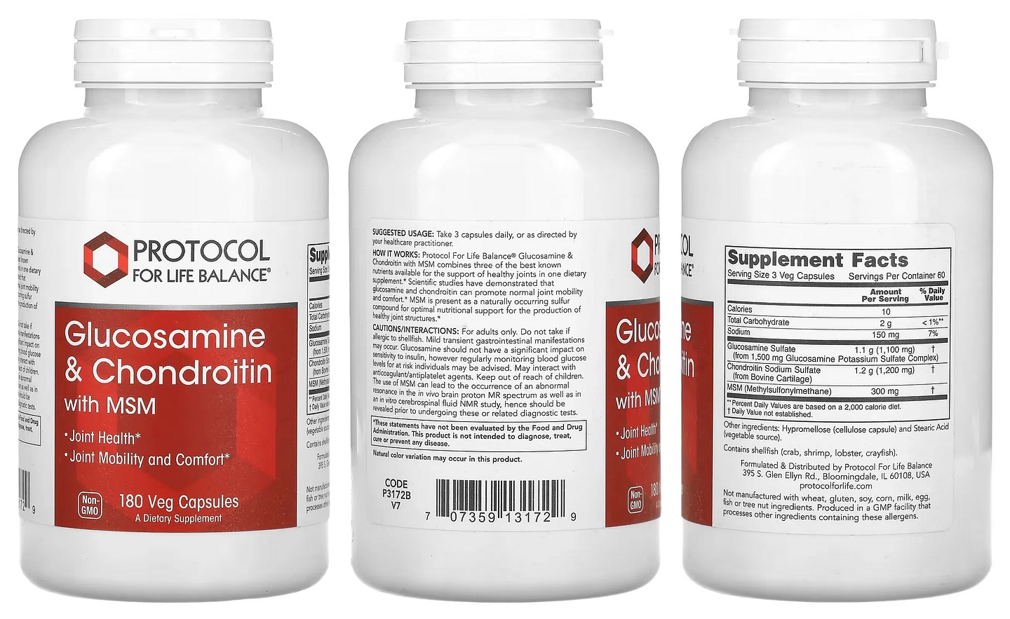 Protocol for Life Balance, Glucosamine & Chondroitin with MSM packaging
