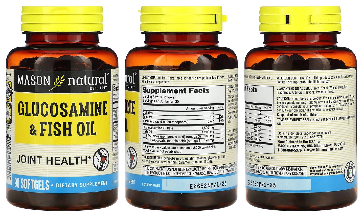 Mason Natural, Glucosamine & Fish Oil packaging