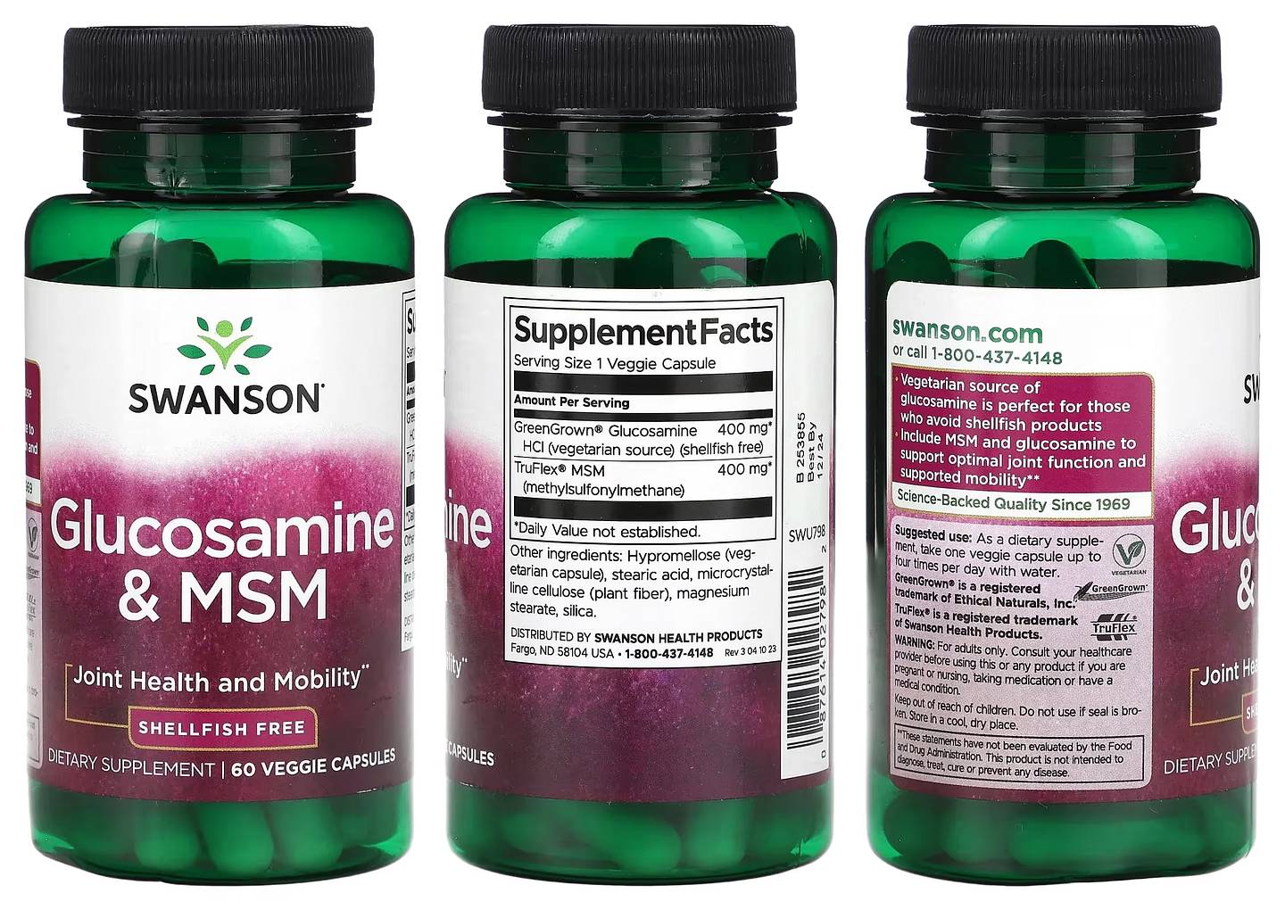 Swanson, Glucosamine & MSM packaging