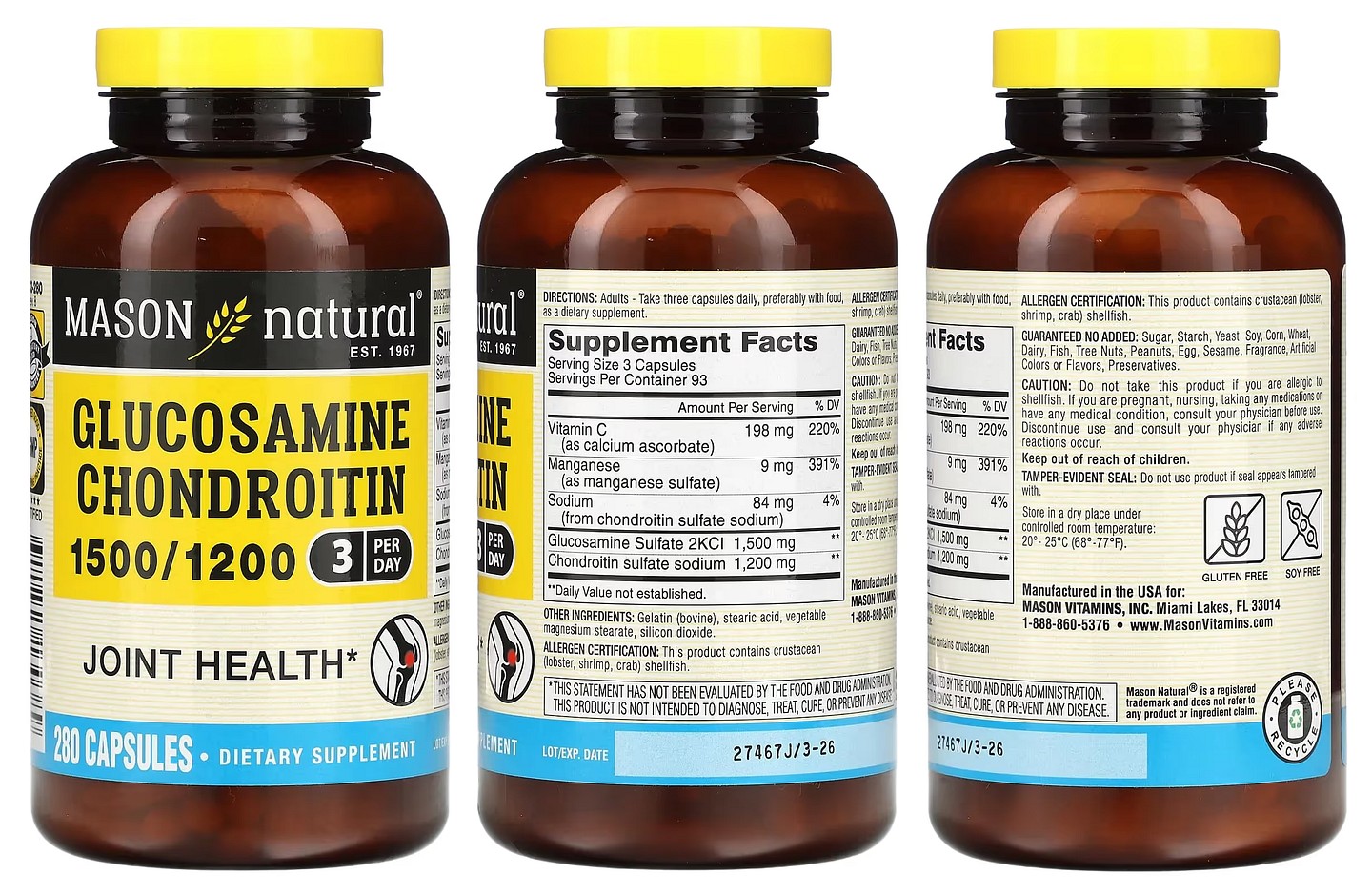 Mason Natural, Glucosamine Chondroitin packaging