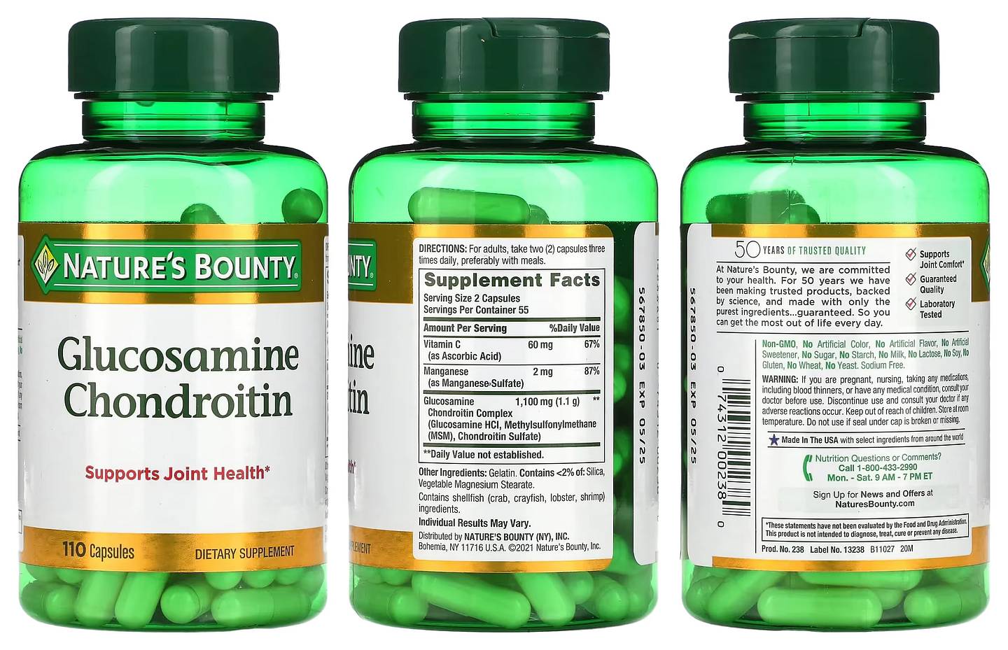 Nature's Bounty, Glucosamine Chondroitin packaging