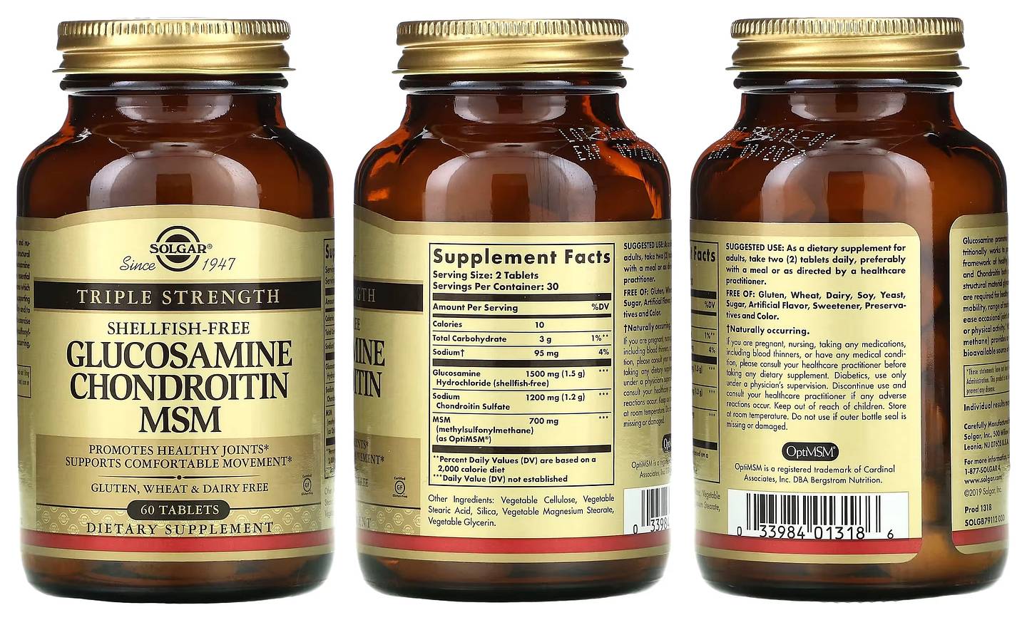 Solgar, Glucosamine Chondroitin MSM packaging