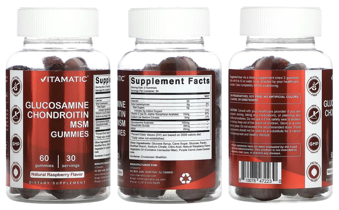 Vitamatic, Glucosamine Chondroitin MSM Gummies packaging