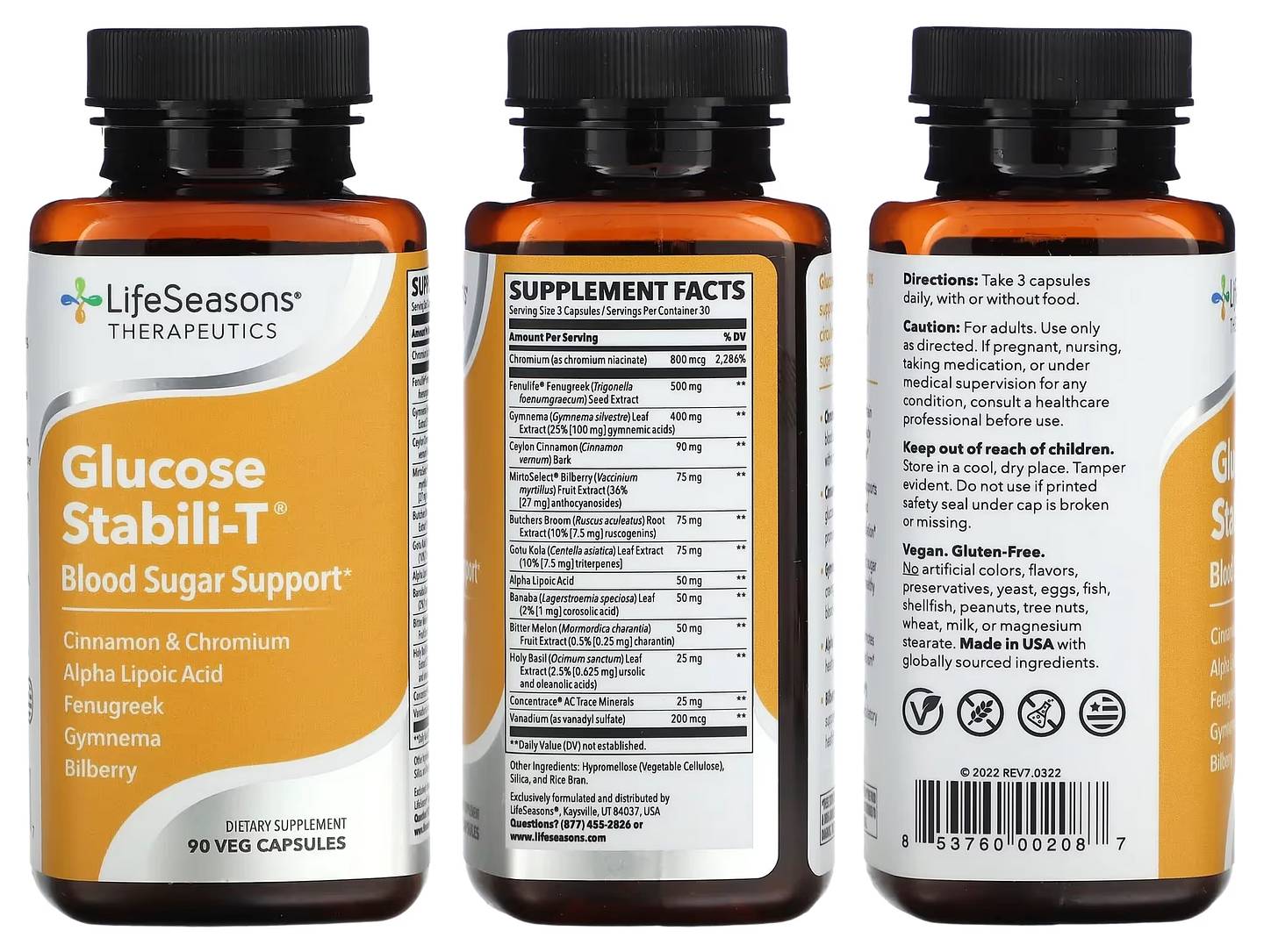 LifeSeasons, Glucose Stabili-T Blood Sugar Support packaging