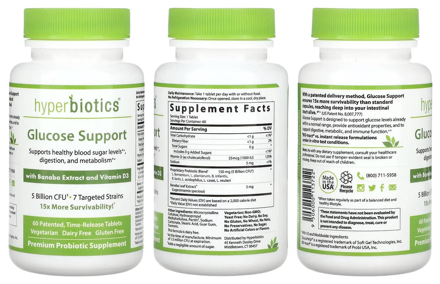 Hyperbiotics, Glucose Support packaging