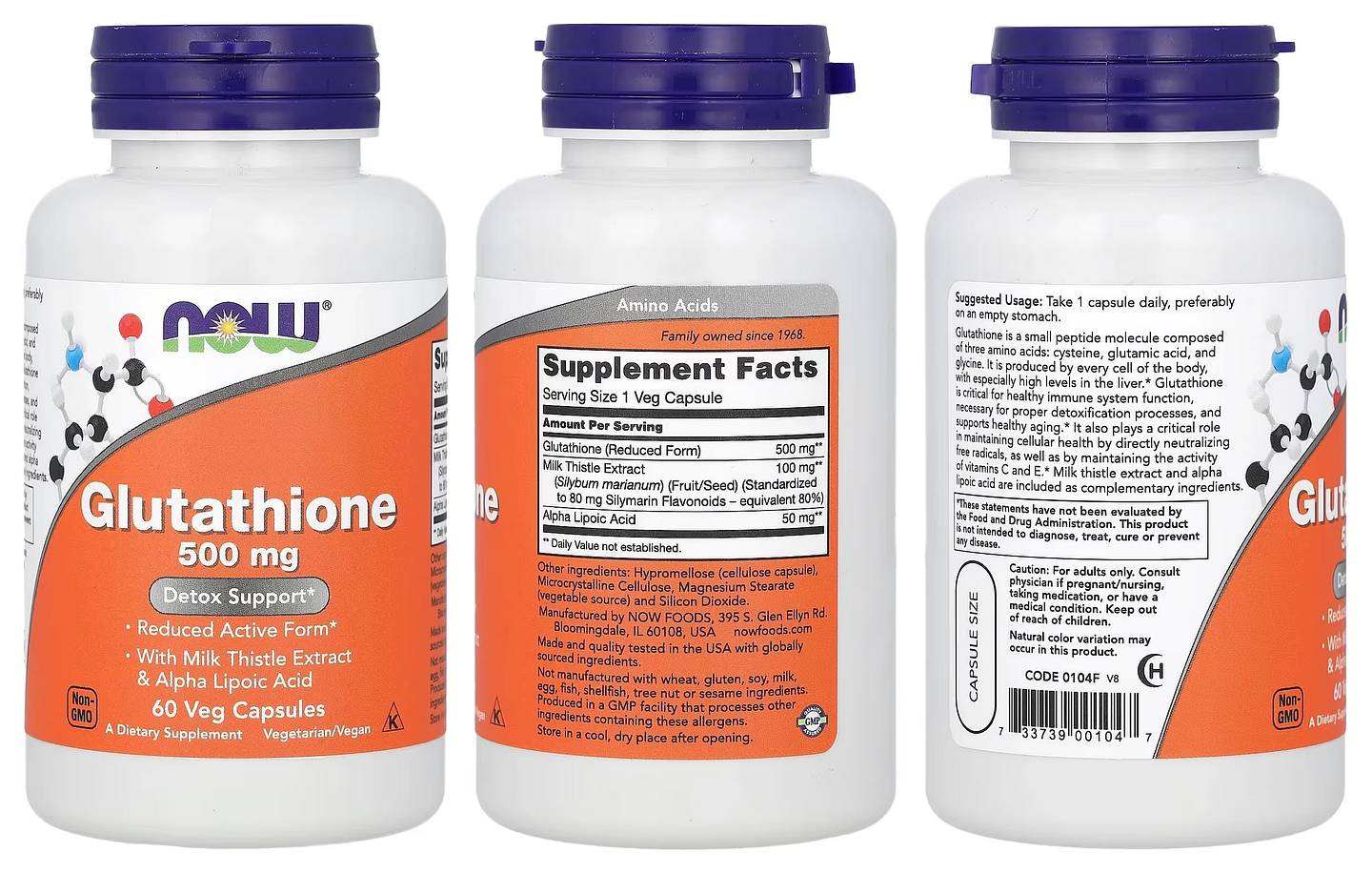 NOW Foods, Glutathione packaging