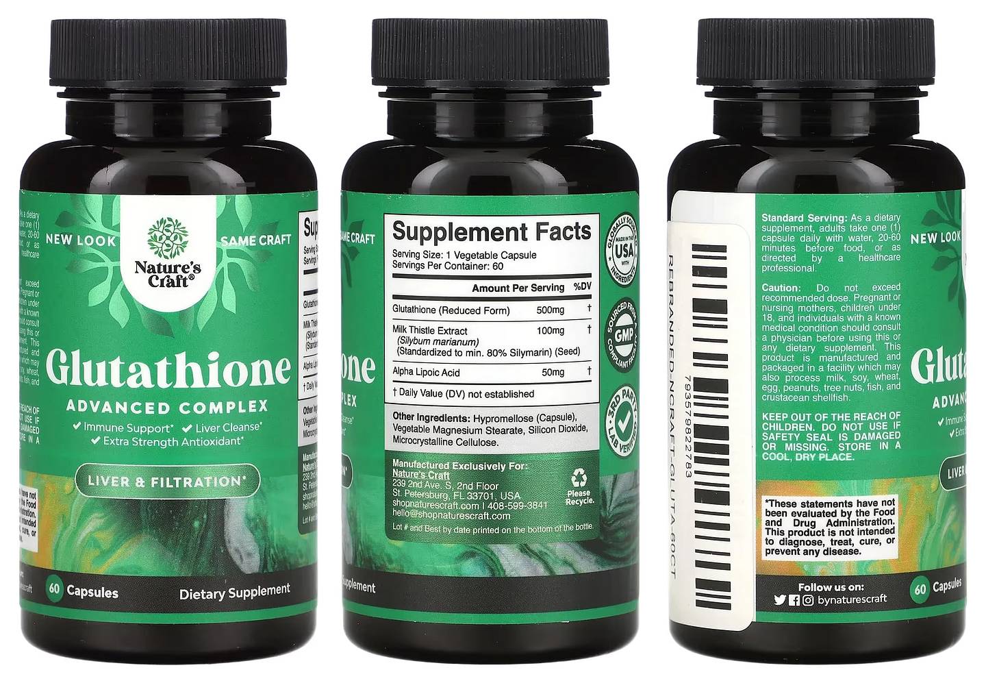 Nature's Craft, Glutathione packaging