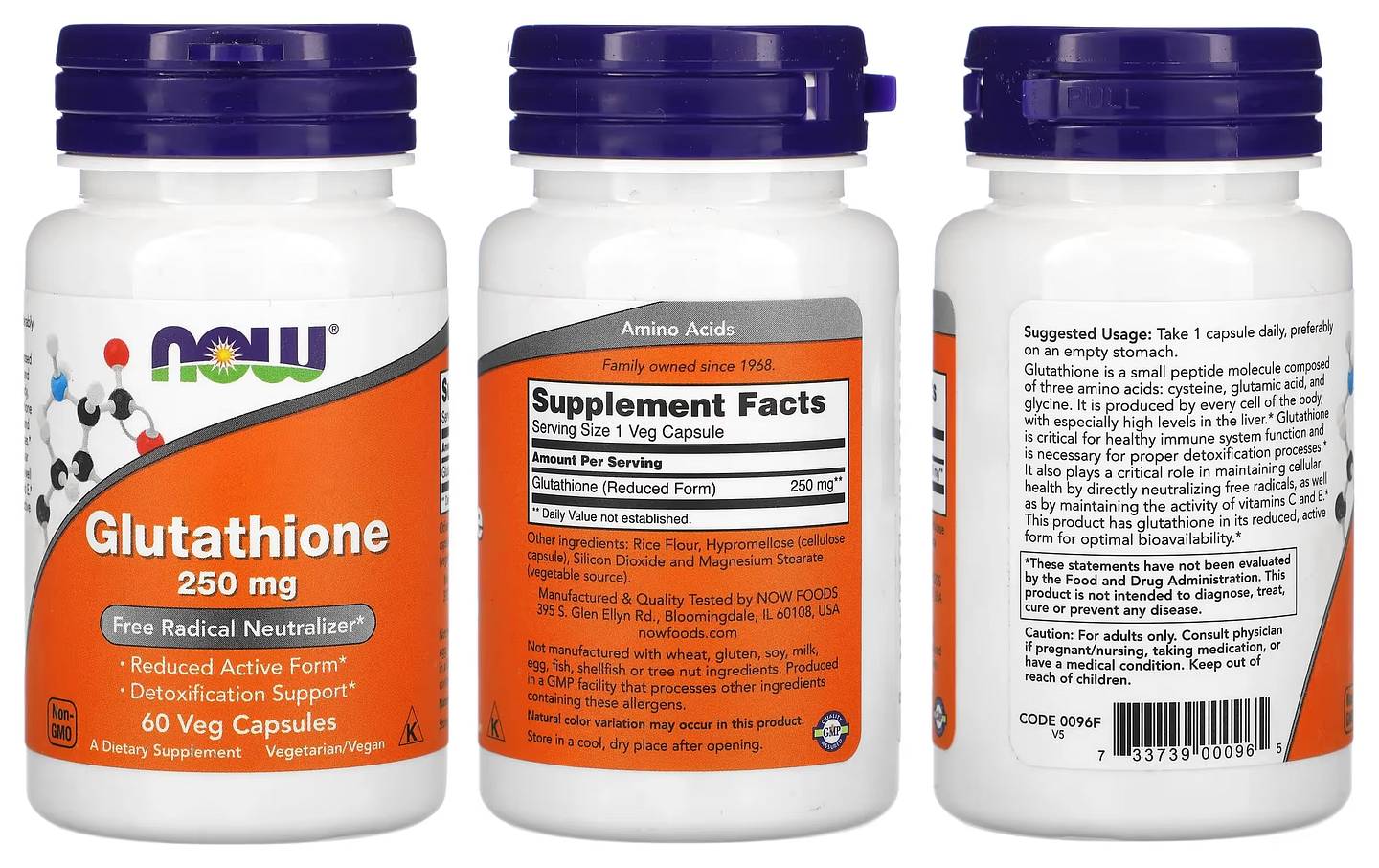 NOW Foods, Glutathione packaging