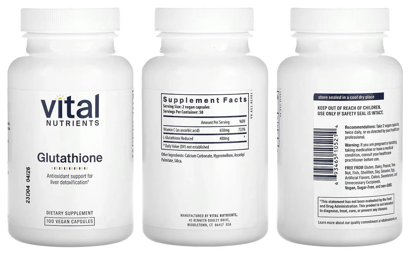 Vital Nutrients, Glutathione packaging