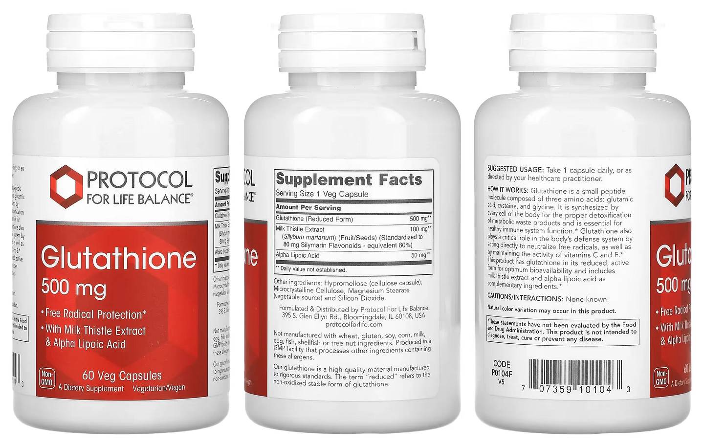 Protocol for Life Balance, Glutathione packaging