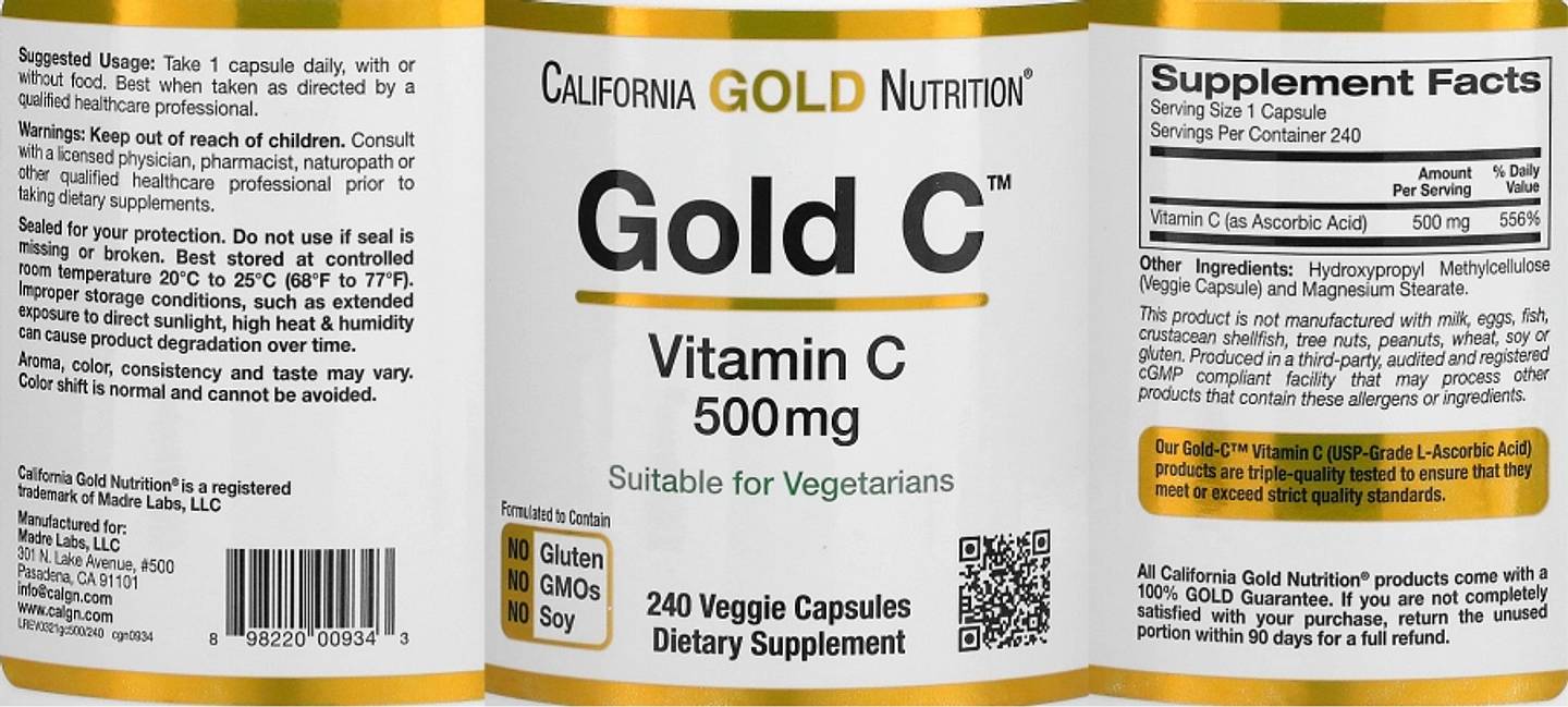 California Gold Nutrition, Gold C label