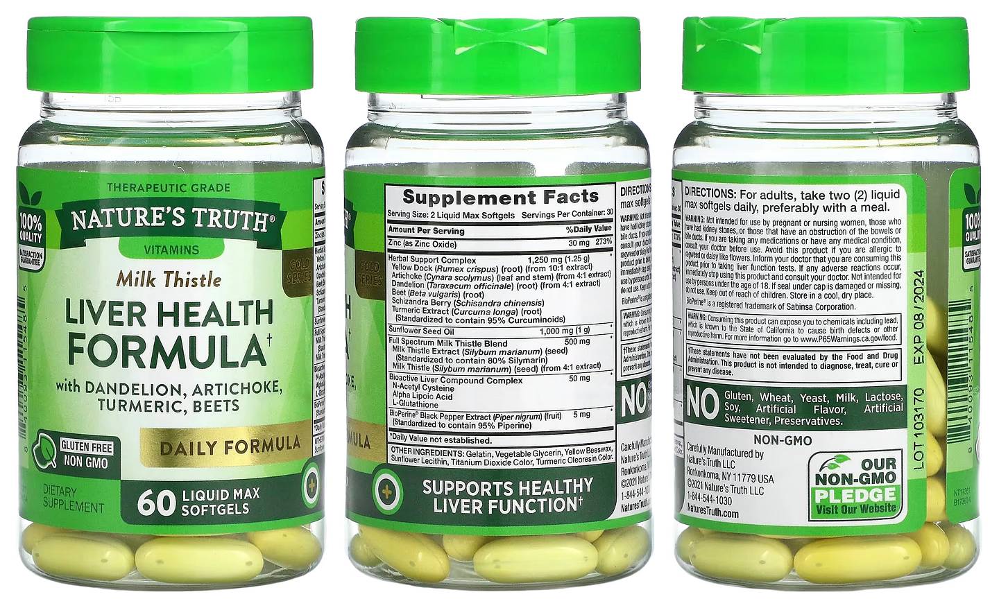 Nature's Truth, Gold Series Liver Health Formula packaging