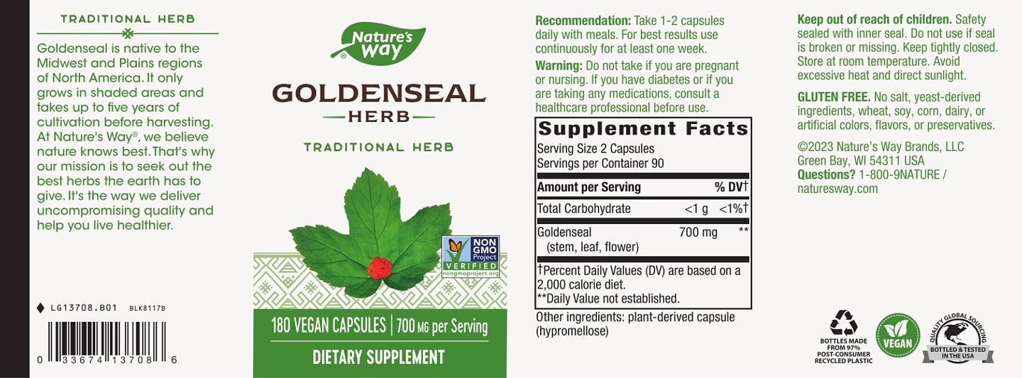 Nature's Way, Goldenseal label