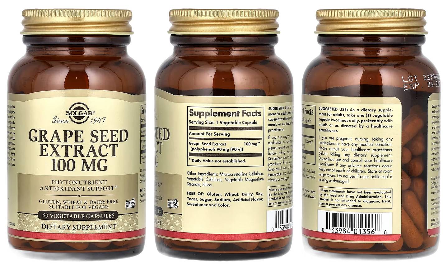 Solgar, Grape Seed Extract packaging