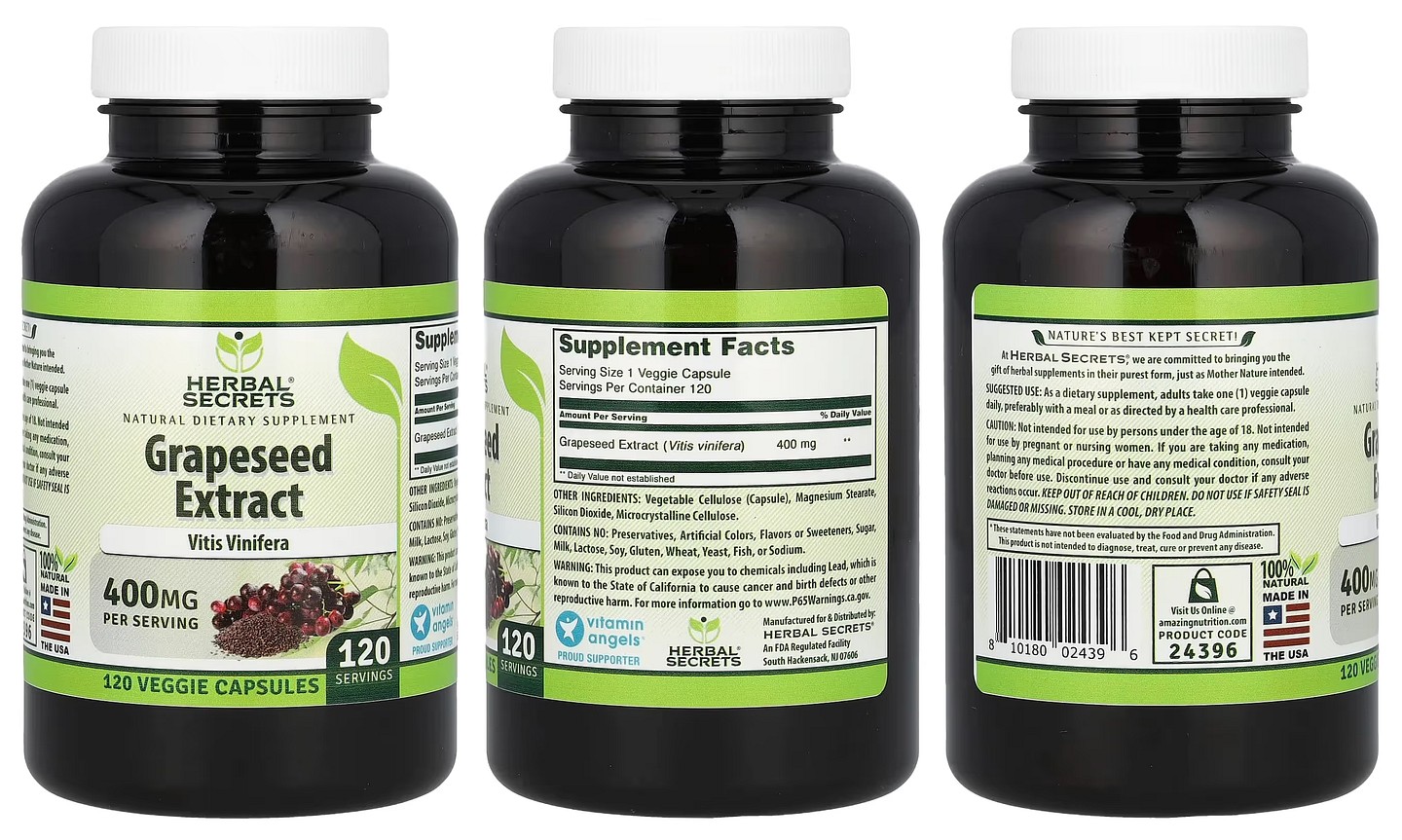 Herbal Secrets, Grapeseed Extract packaging