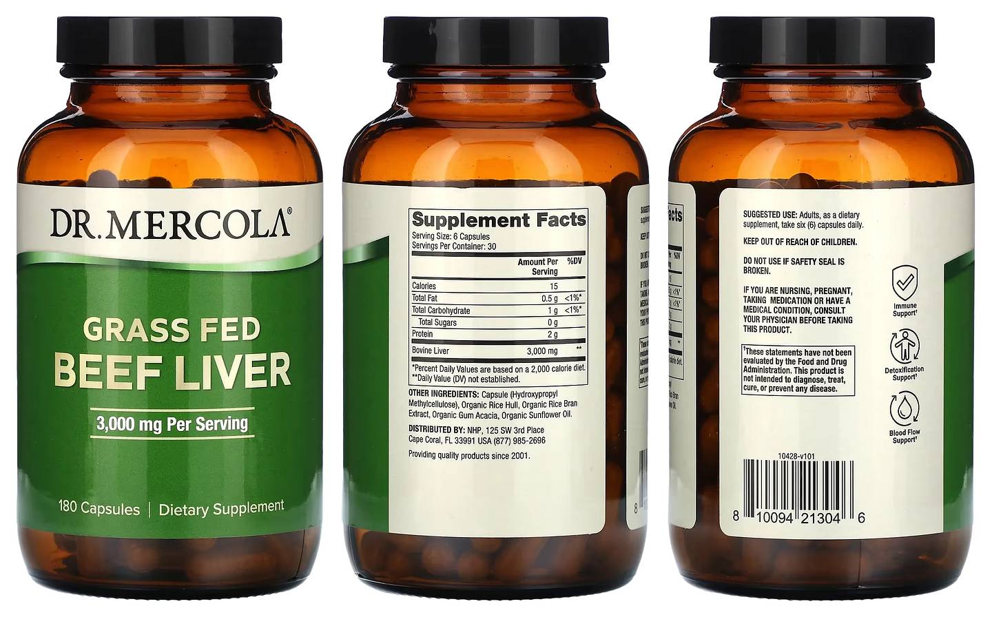 Dr. Mercola, Grass Fed Beef Liver packaging