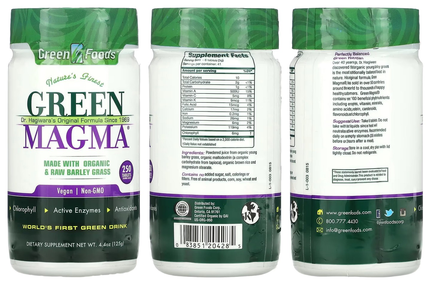 Green Foods, Green Magma packaging