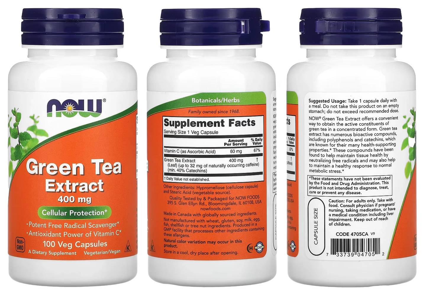 NOW Foods, Green Tea Extract packaging