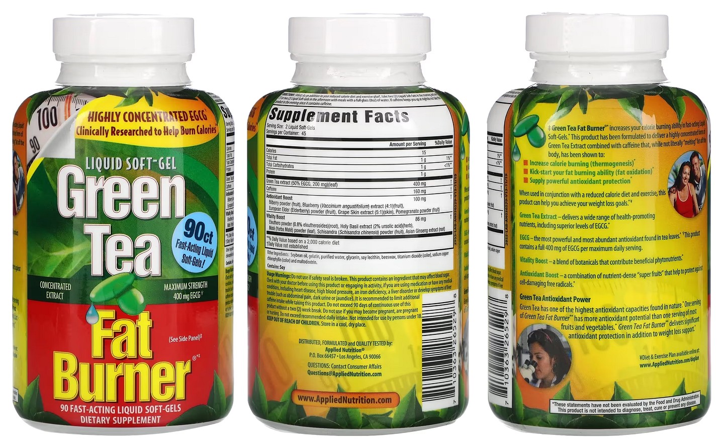 Applied Nutrition, Green Tea Fat Burner packaging
