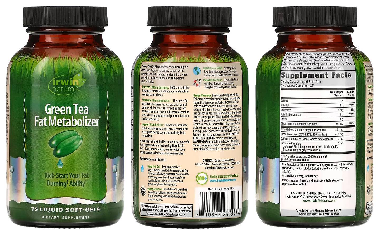 Irwin Naturals, Green Tea Fat Metabolizer packaging