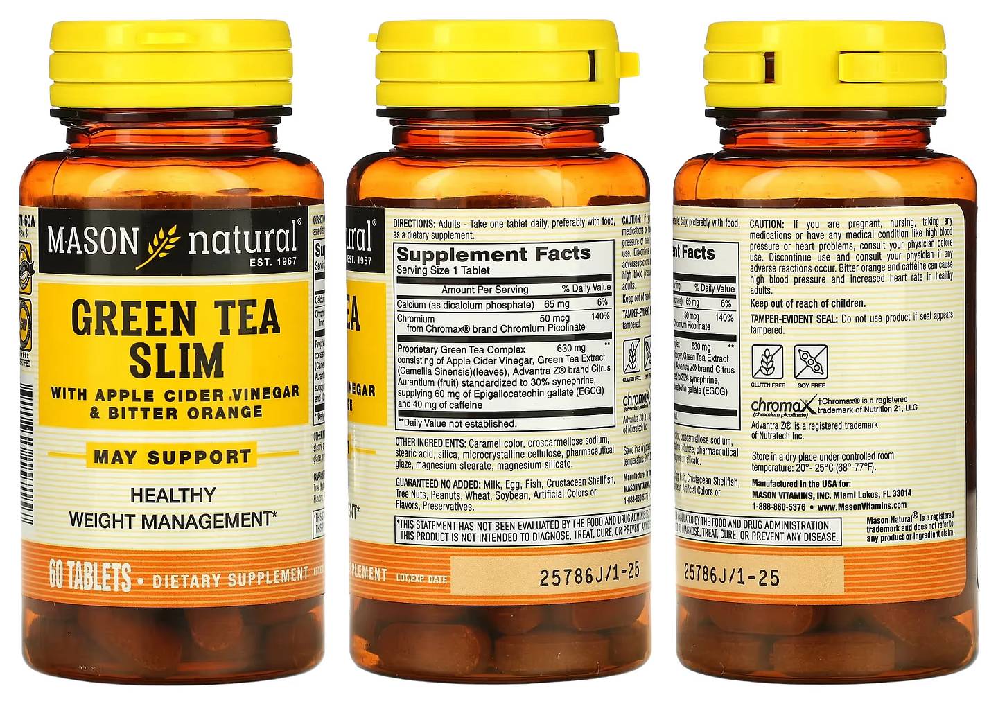 Mason Natural, Green Tea Slim with Apple Cider Vinegar & Bitter Orange packaging