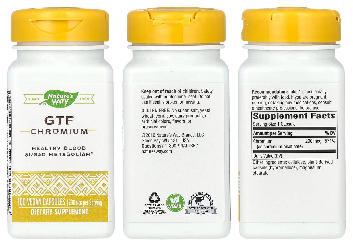 Nature's Way, GTF Chromium packaging