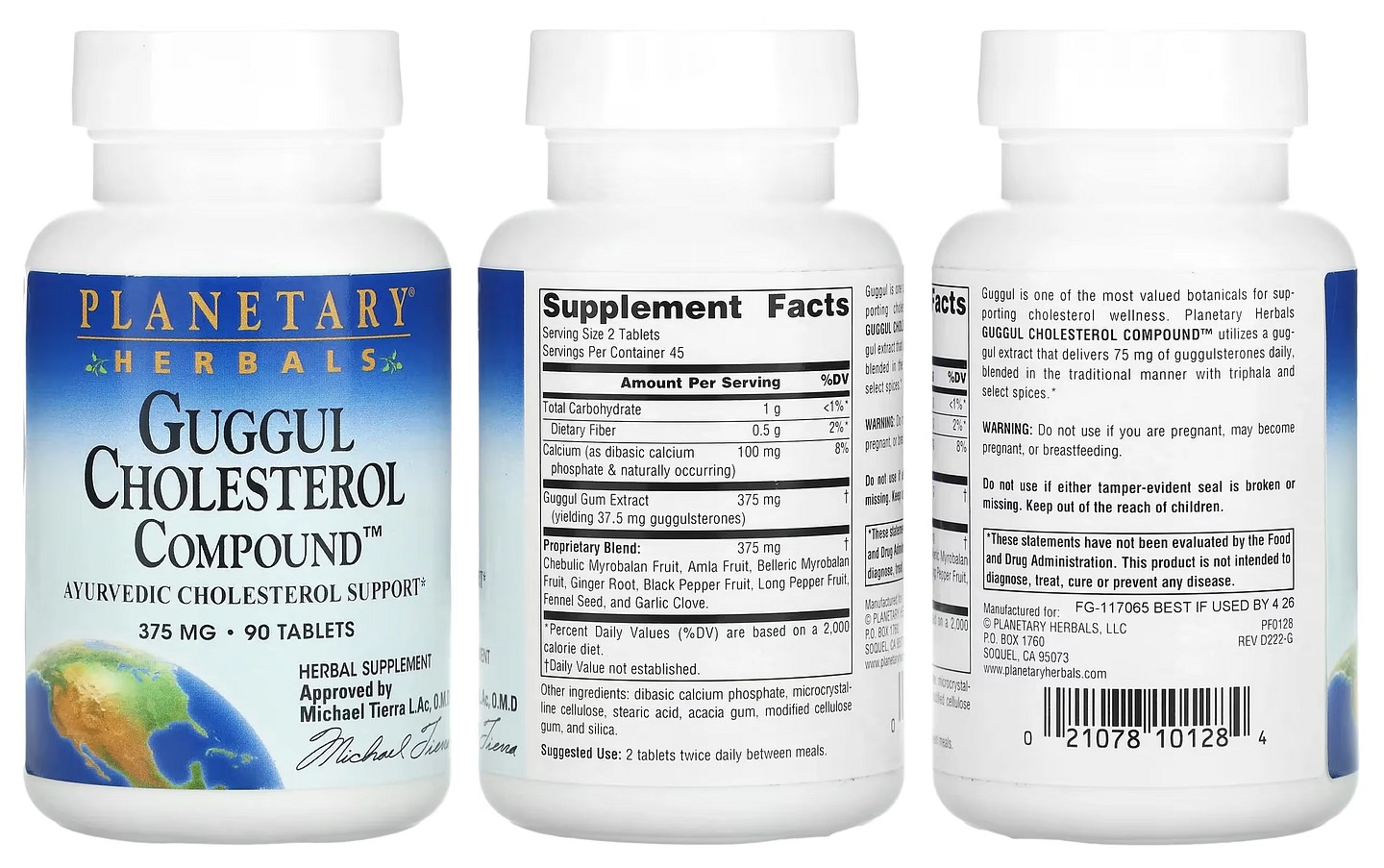 Planetary Herbals, Guggul Cholesterol Compound packaging