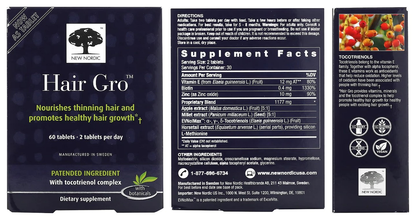 New Nordic, Hair Gro packaging