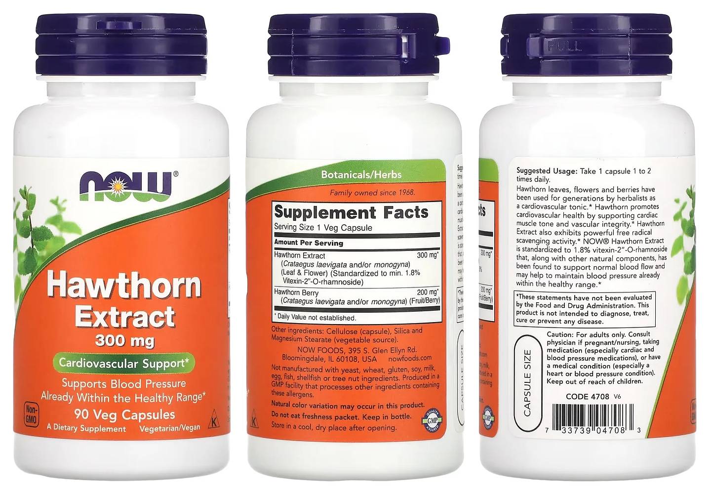 NOW Foods, Hawthorn Extract packaging