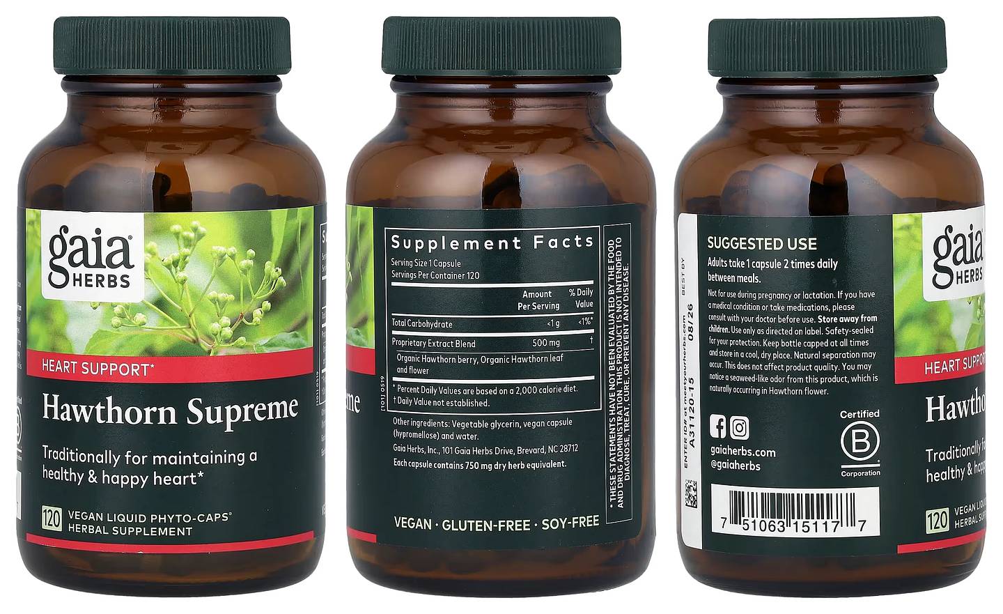 Gaia Herbs, Hawthorn Supreme packaging