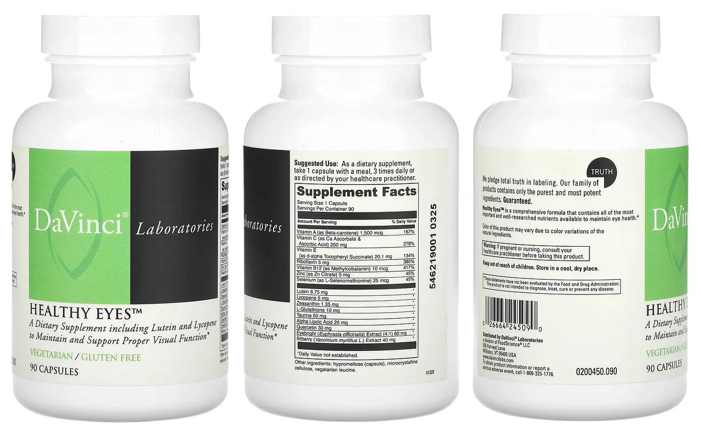 DaVinci Laboratories of Vermont, Healthy Eyes packaging