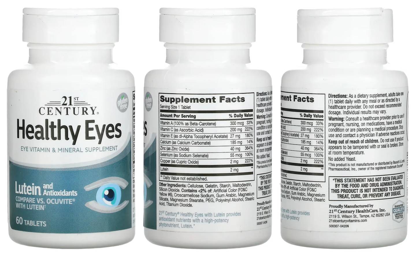 21st Century, Healthy Eyes, Lutein and Antioxidants packaging