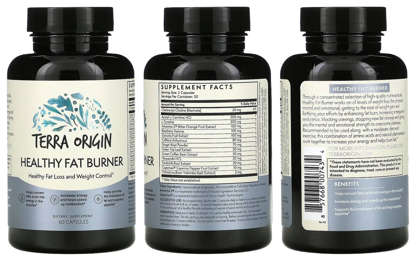 Terra Origin, Healthy Fat Burner packaging