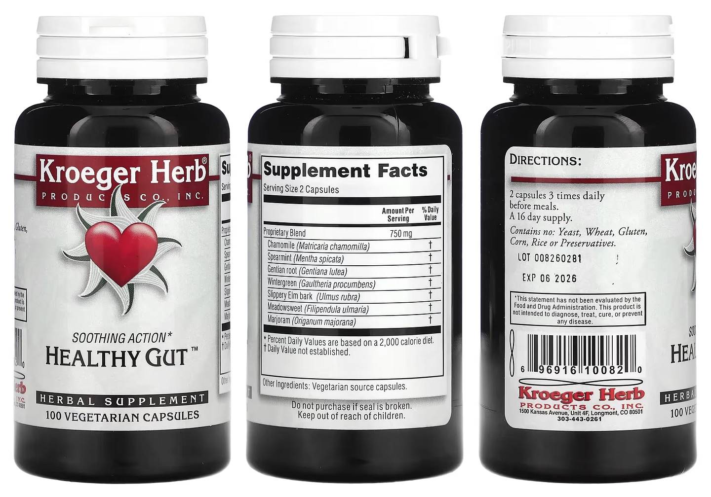 Kroeger Herb Products, Healthy Gut packaging