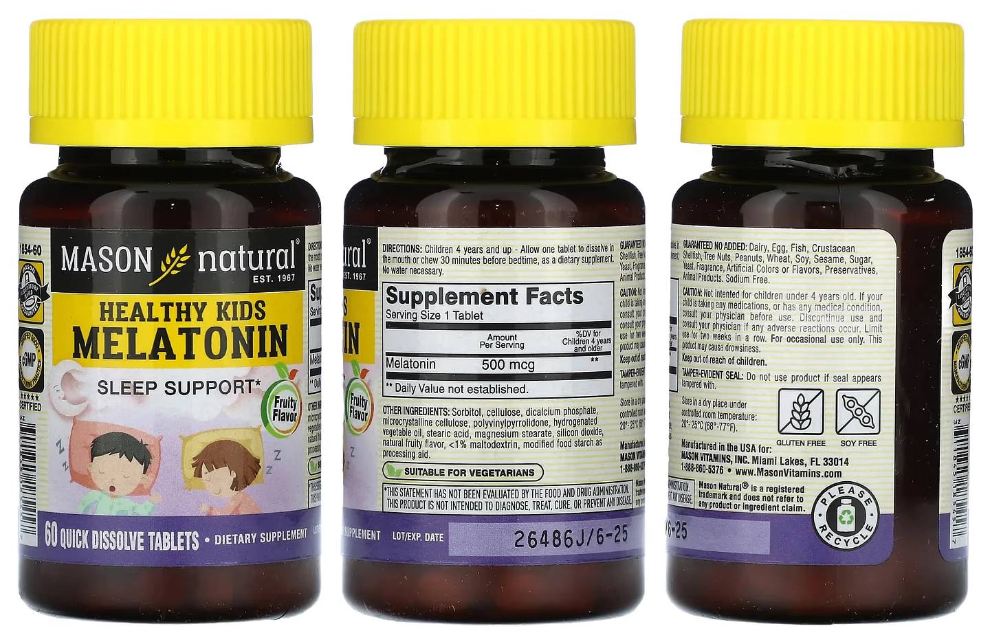 Mason Natural, Healthy Kids Melatonin packaging