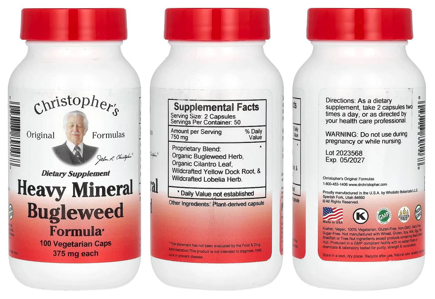 Dr. Christopher's, Heavy Mineral Bugleweed Formula packaging