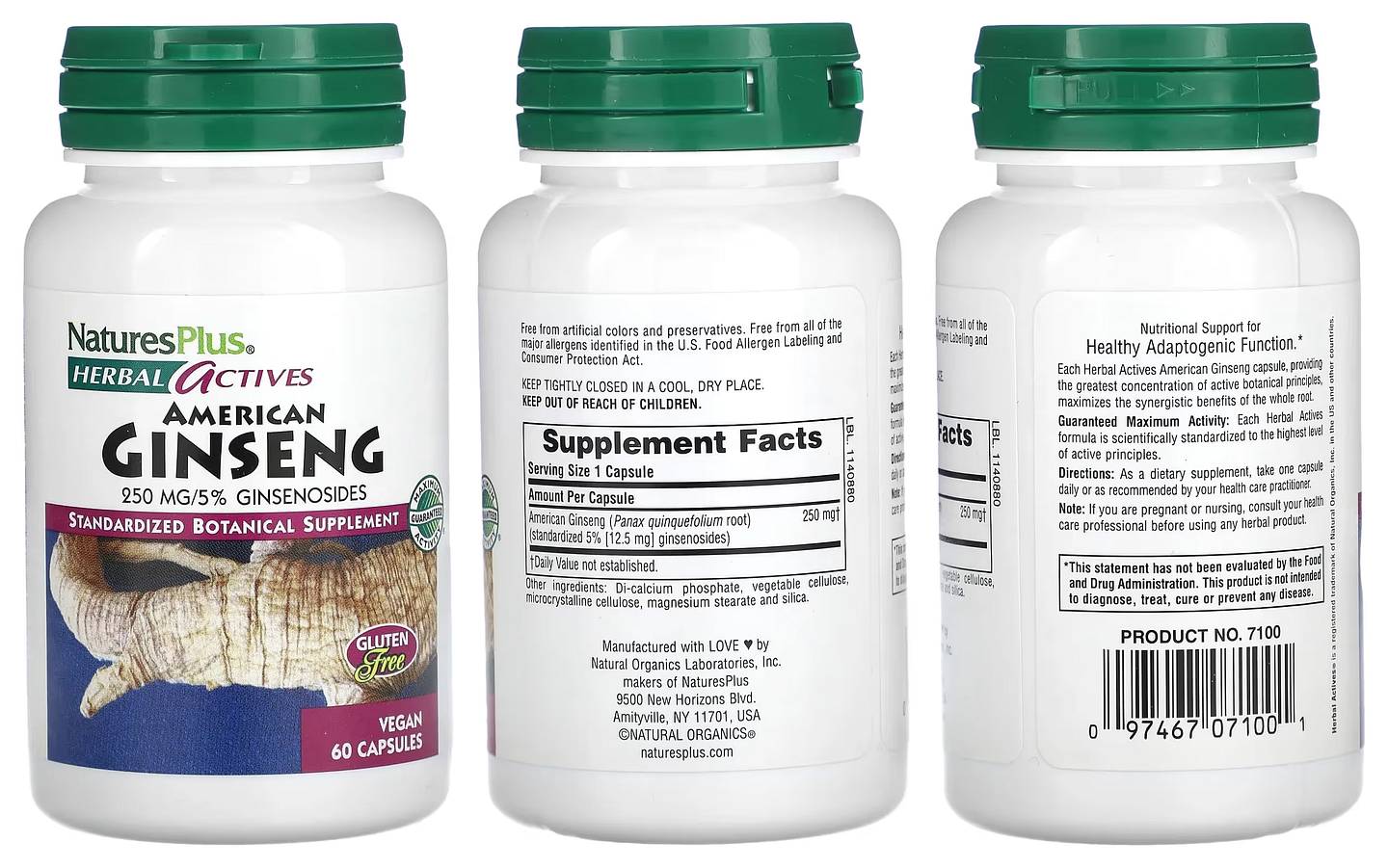 NaturesPlus, Herbal Actives packaging