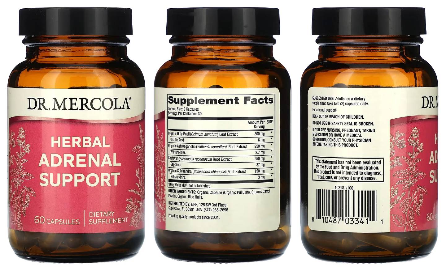 Dr. Mercola, Herbal Adrenal Support packaging