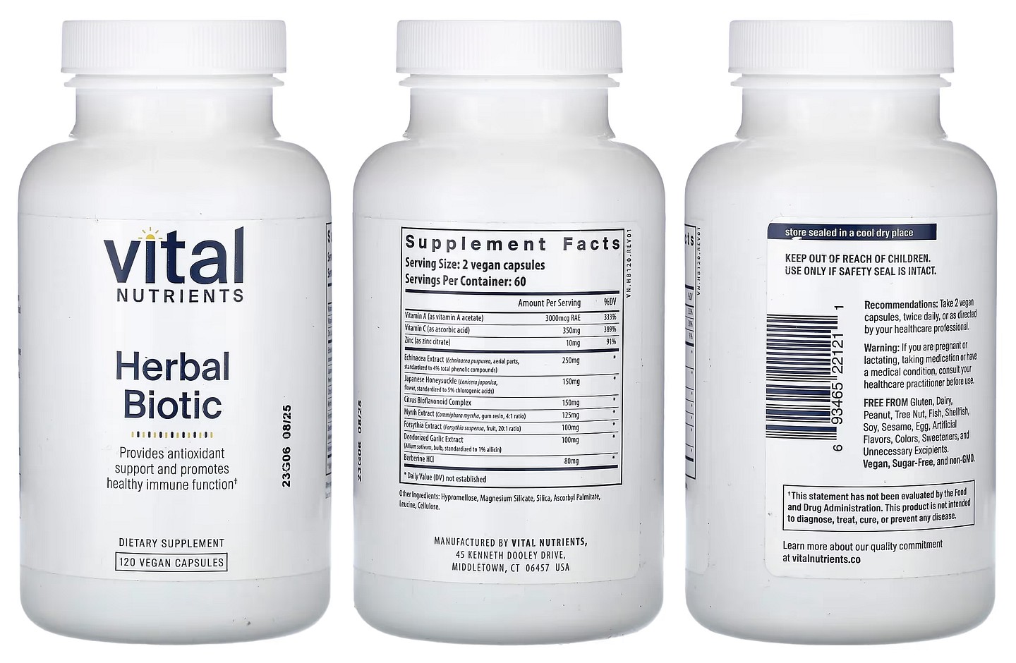 Vital Nutrients, Herbal Biotic packaging
