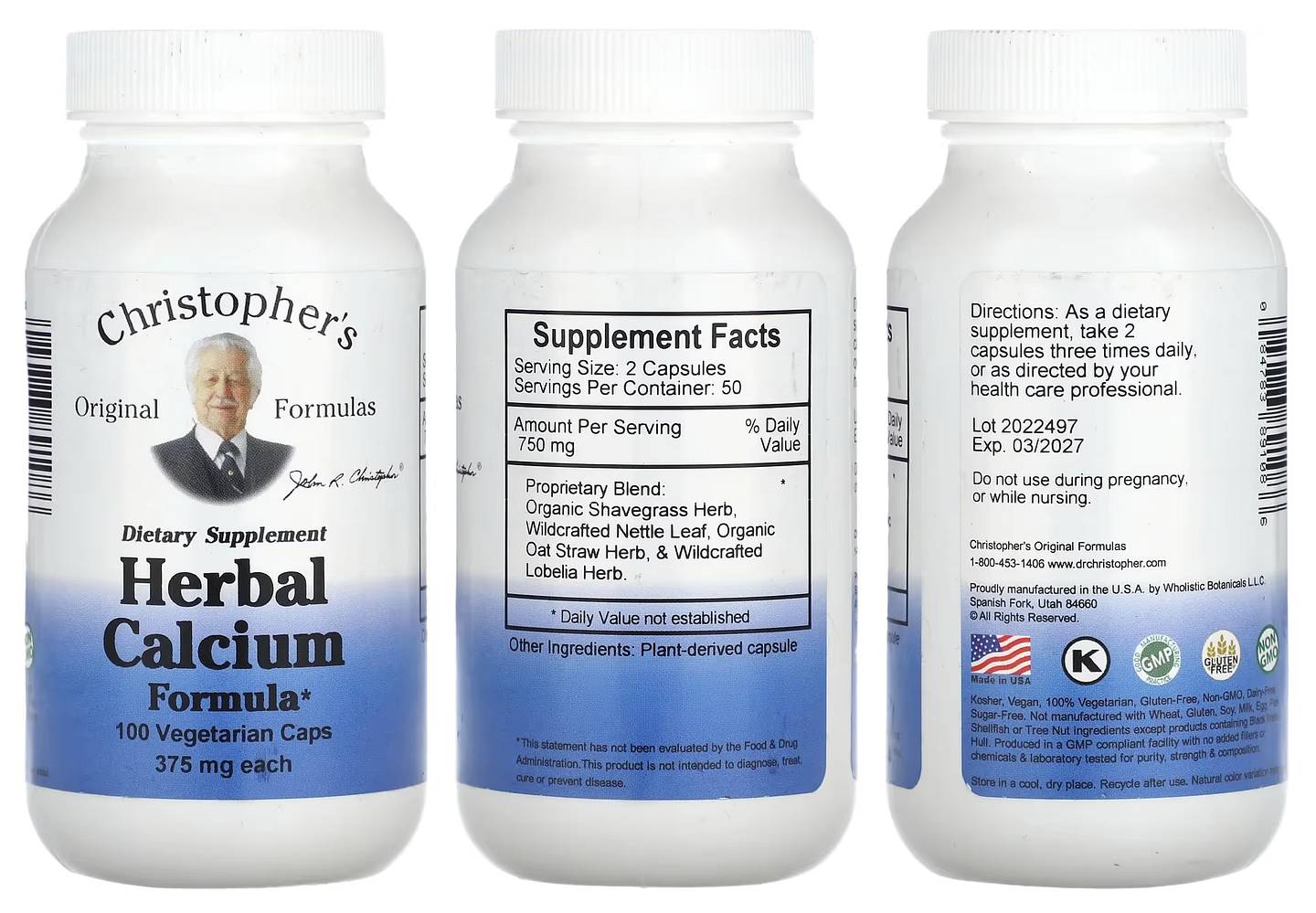 Dr. Christopher's, Herbal Calcium Formula packaging